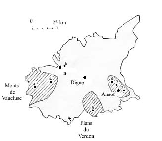 Carte des AHP (localisation des secteurs karstiques)