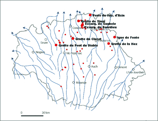 Carte du département du Gers