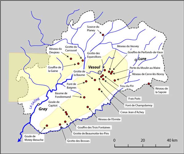 Carte du département de la Haute-Saône