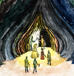 Départ pour une visite sauvage dans les caves à Margot au XIXe siècle